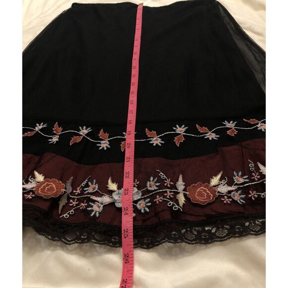 Vintage Persaman New York Skirt Womens 6 Floral Sheer Whimsigoth Fairy Grunge - Picture 8 of 9